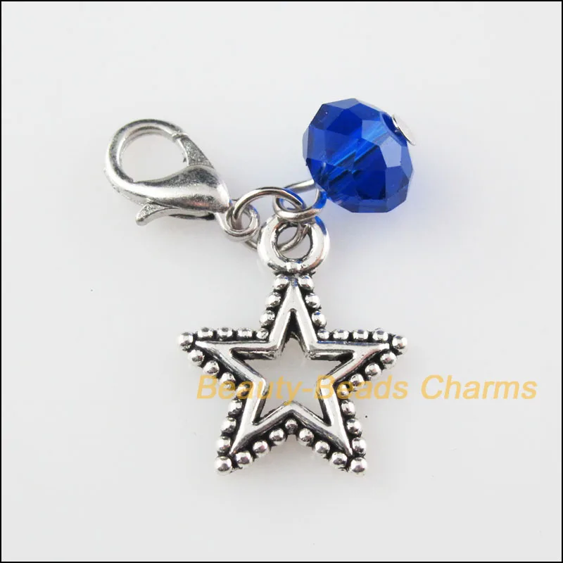 Fashion 6Pcs Tibetan Silver Tiny Star Charms Pendants Blue Crystal Beads Lobster Clasp
Fashion 6Pcs Tibetan Silver Tiny Star Charms Pendants Blue Crystal Beads Lobster Clasp