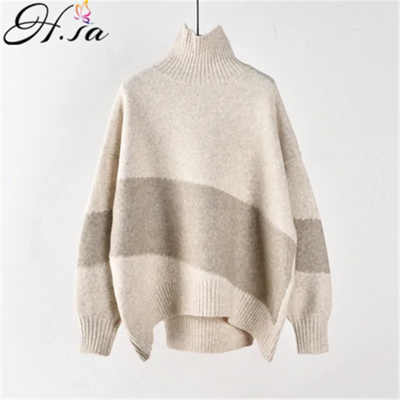 H.SA Korean Fall Fashion Turtlleneck Sweater and Pullovers Loose Patchwork Loose Jumpers Grey Winter Warm Thick Pull Sweaters
H.SA Korean Fall Fashion Turtlleneck Sweater and Pullovers Loose Patchwork Loose Jumpers Grey Winter Warm Thick Pull Sweaters