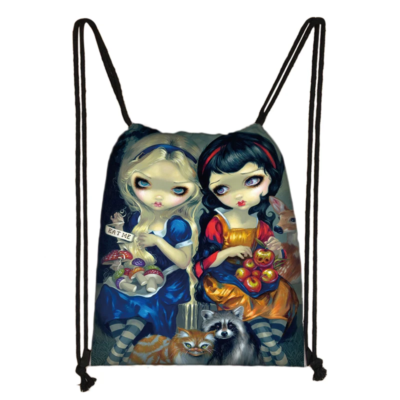 cartoon Gothic Princess print drawstring bag women storage bags for travel Punk girl casual backpack female canvas rucksack
cartoon Gothic Princess print drawstring bag women storage bags for travel Punk girl casual backpack female canvas rucksack