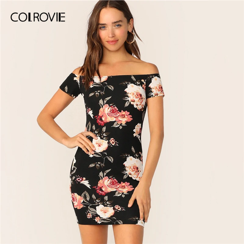 COLROVIE Off the Shoulder Flower Print Bardot Slim Pencil Sexy Dress Women 2019 Summer Streetwear Bodycon Party Mini Dresses
COLROVIE Off the Shoulder Flower Print Bardot Slim Pencil Sexy Dress Women 2019 Summer Streetwear Bodycon Party Mini Dresses