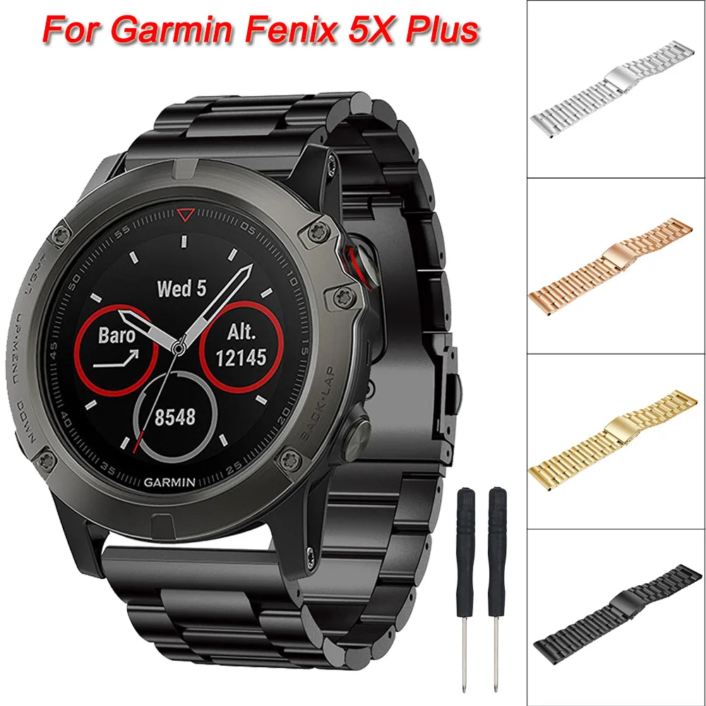 26MM Stainless Steel Bracelet Watch Band Strap For Garmin Fenix 5X / 5X Plus Smart Watch Replacement Band Strap + Screwdriver
26MM Stainless Steel Bracelet Watch Band Strap For Garmin Fenix 5X / 5X Plus Smart Watch Replacement Band Strap + Screwdriver