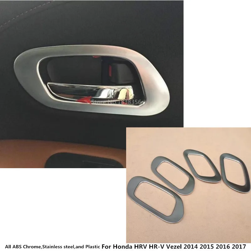 Top Car Stick Trim ABS Chrome Door Inside Inner Handle Bowl Frame Lamp 4pcs For Honda HR-V HRV Vezel 2014 2015 2016 2017 2018 | Автомобили
