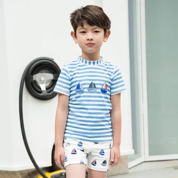 Boys Swimsuit Striped Suit Lovely Sailing Print Two Pieces Sunscreen Children Swimwear Kids Beach Bathing Wear
Boys Swimsuit Striped Suit Lovely Sailing Print Two Pieces Sunscreen Children Swimwear Kids Beach Bathing Wear