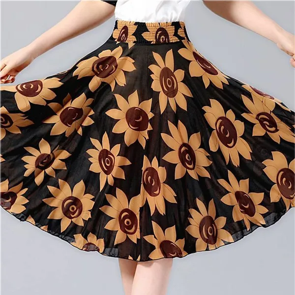New summer women's skirts ice silk casual skirt knee pleated skirt A word high waist stretch print dancing party big swing skirt
New summer women's skirts ice silk casual skirt knee pleated skirt A word high waist stretch print dancing party big swing skirt