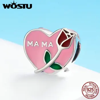 WOSTU Original 925 Sterling Silver Rose For MA MA Pink Heart Charm fit Beads Bracelet Mother Birthday DIY Jewelry Gift FIC652
WOSTU Original 925 Sterling Silver Rose For MA MA Pink Heart Charm fit Beads Bracelet Mother Birthday DIY Jewelry Gift FIC652