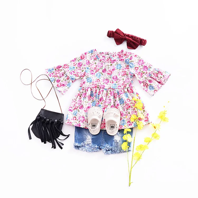 Mother nest Floral Summer Cute Girls Baby Half Sleeves Dress Cotto Puff Newborn Clothes Children Kids Flower Infant Princess (19)