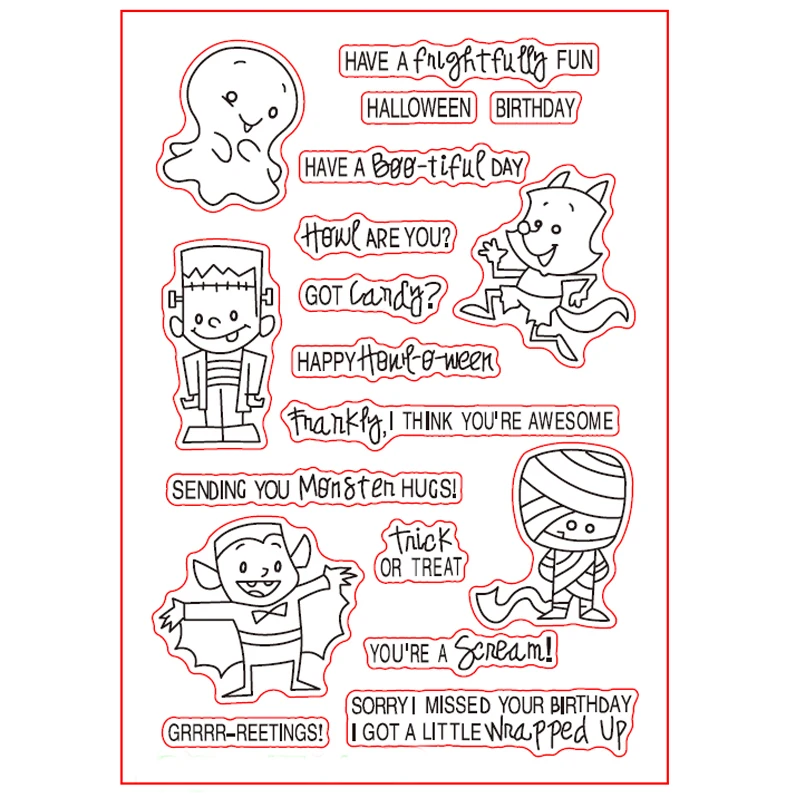Halloween Monsters Transparent Clear Silicone Stamp Set for DIY Scrapbooking/Photo Album Cards Making Decorative Clear Stamp
Halloween Monsters Transparent Clear Silicone Stamp Set for DIY Scrapbooking/Photo Album Cards Making Decorative Clear Stamp
