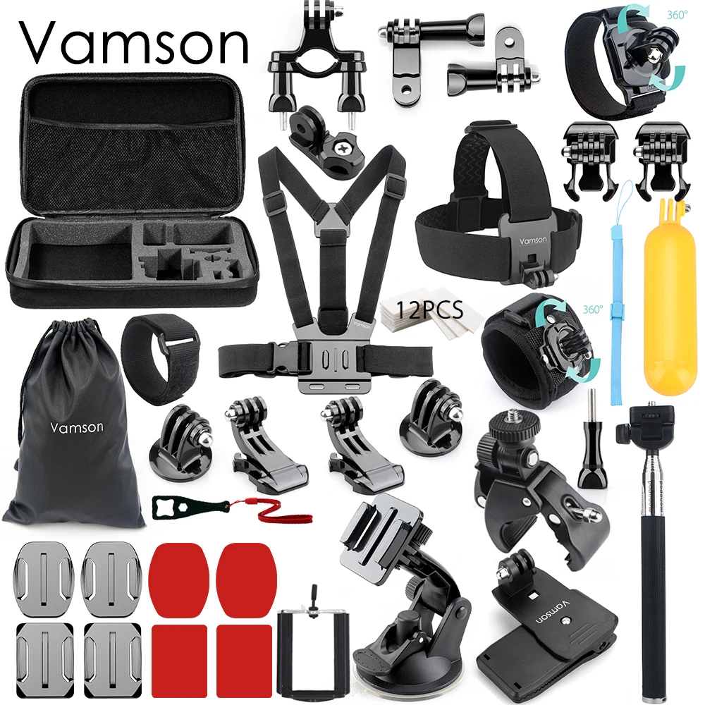 Vamson for Gopro Hero 6 5 4 3 Accessories kit Suction Cup Head Strap Waterproof Storage Bag Mount for Xiaomi Sport Camera VS65
Vamson for Gopro Hero 6 5 4 3 Accessories kit Suction Cup Head Strap Waterproof Storage Bag Mount for Xiaomi Sport Camera VS65