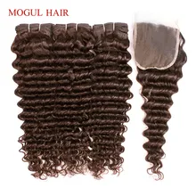 Chocolate Brown Color 4 Deep Wave Bundles With 4x4 Lace Closure 10-24 inch Remy Human Hair Weave 2/3 Bundles MOGUL HAIR
Chocolate Brown Color 4 Deep Wave Bundles With 4x4 Lace Closure 10-24 inch Remy Human Hair Weave 2/3 Bundles MOGUL HAIR