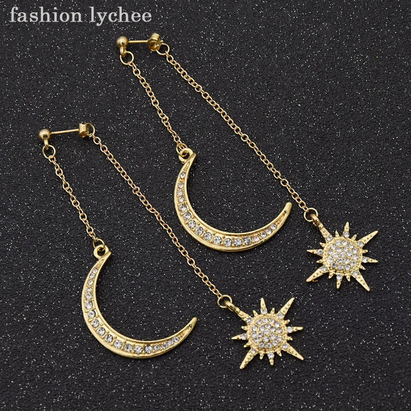 fashion lychee Hot Sale Gold Color Celestial Charms Star Moon Dangle Earrings Glittering Crystals Drop Earrings Jewelry
fashion lychee Hot Sale Gold Color Celestial Charms Star Moon Dangle Earrings Glittering Crystals Drop Earrings Jewelry