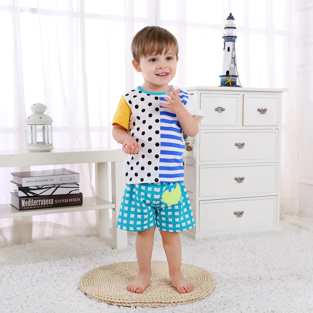 MUQGEW Boys Girls Clothes Set Stripe Dot Printed Short Sleeve Shirt + Shorts 2Pcs Children Kids Summer Clothing Sets Outfit 2019
MUQGEW Boys Girls Clothes Set Stripe Dot Printed Short Sleeve Shirt + Shorts 2Pcs Children Kids Summer Clothing Sets Outfit 2019