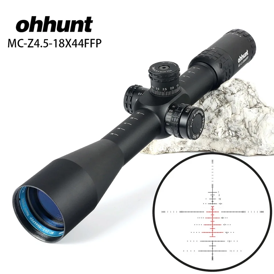 ohhunt MC-Z 4.5-18X44 FFP First Focal Plane Hunting Optical Riflescope Side Parallax Z1000 Glass Etched Reticle Lock Reset Scope
ohhunt MC-Z 4.5-18X44 FFP First Focal Plane Hunting Optical Riflescope Side Parallax Z1000 Glass Etched Reticle Lock Reset Scope