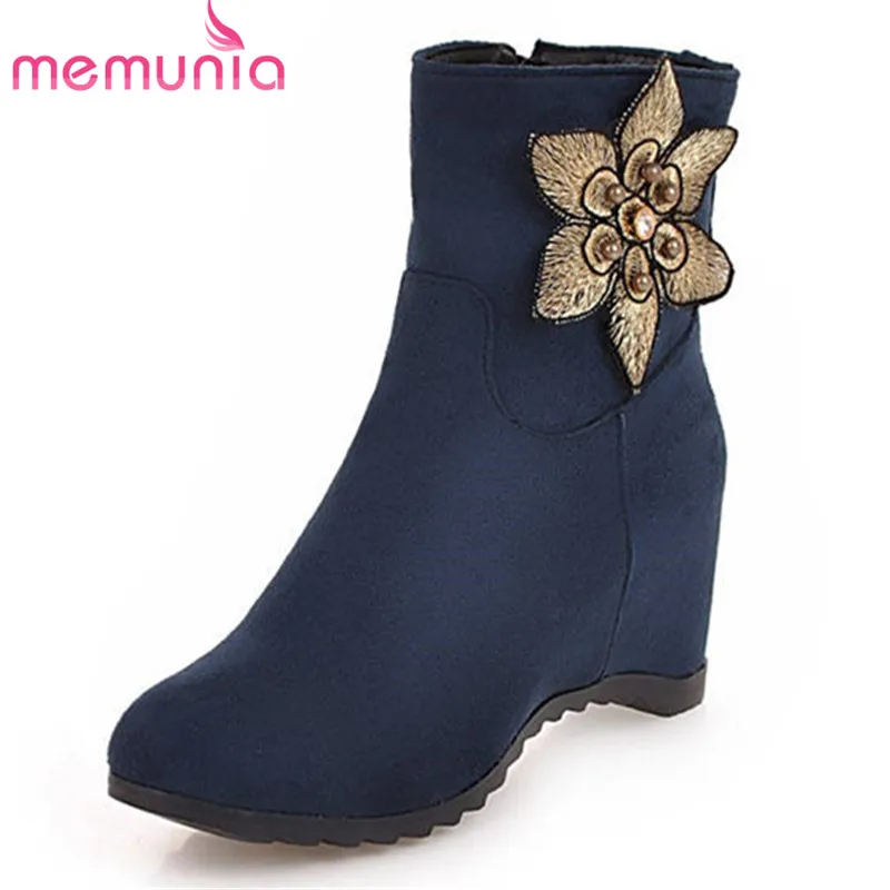 MEMUNIA 2018 big size 33-44 round toe ankle boots for women zipper flower elegant wedges shoes woman autumn winter boots female
MEMUNIA 2018 big size 33-44 round toe ankle boots for women zipper flower elegant wedges shoes woman autumn winter boots female