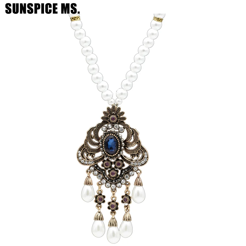 Elegent Turkish Women Long Beads Flower pendant Necklace Antique Gold Color Vintage Simulated Pearl Sweater Chain Ethnic Jewelry
Elegent Turkish Women Long Beads Flower pendant Necklace Antique Gold Color Vintage Simulated Pearl Sweater Chain Ethnic Jewelry