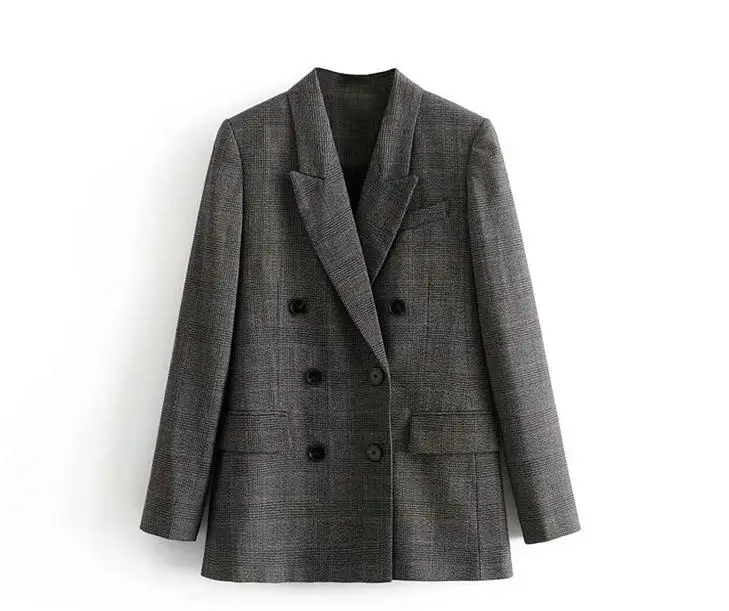 2018 autumn new retro plaid slim slim double-breasted casual coat / jacket female
2018 autumn new retro plaid slim slim double-breasted casual coat / jacket female
