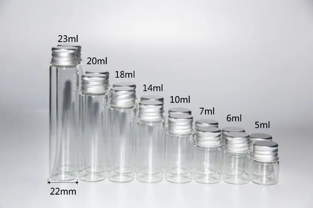 100pcs 5ml 6ml 7ml 10ml 14ml 18ml 20ml 23ml glass bottle wish