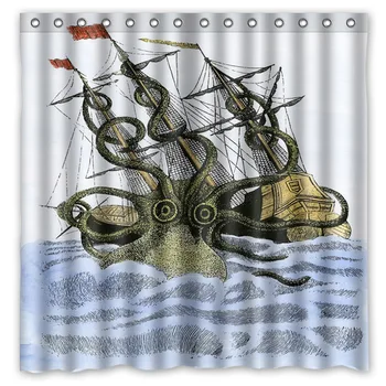Vintage Bath Curtain! Kraken-Huge Octopus Attack Merchantman Ship Printed Waterproof Polyester Shower Curtain(Size:180X180CM)
Vintage Bath Curtain! Kraken-Huge Octopus Attack Merchantman Ship Printed Waterproof Polyester Shower Curtain(Size:180X180CM)