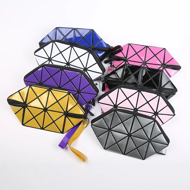 Hot 2016 Geometric Zipper Cosmetic Bag Women Laser...