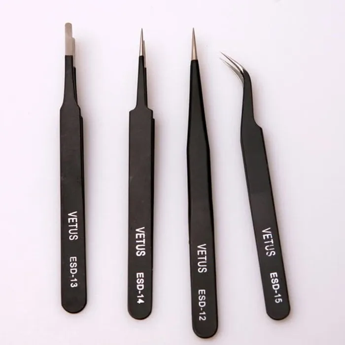 4pcs Stainless Steel Industrial Safe Anti-static Tweezers Tool Set Maintenance Tools Kits Electronic Component Repair Tool Set
4pcs Stainless Steel Industrial Safe Anti-static Tweezers Tool Set Maintenance Tools Kits Electronic Component Repair Tool Set