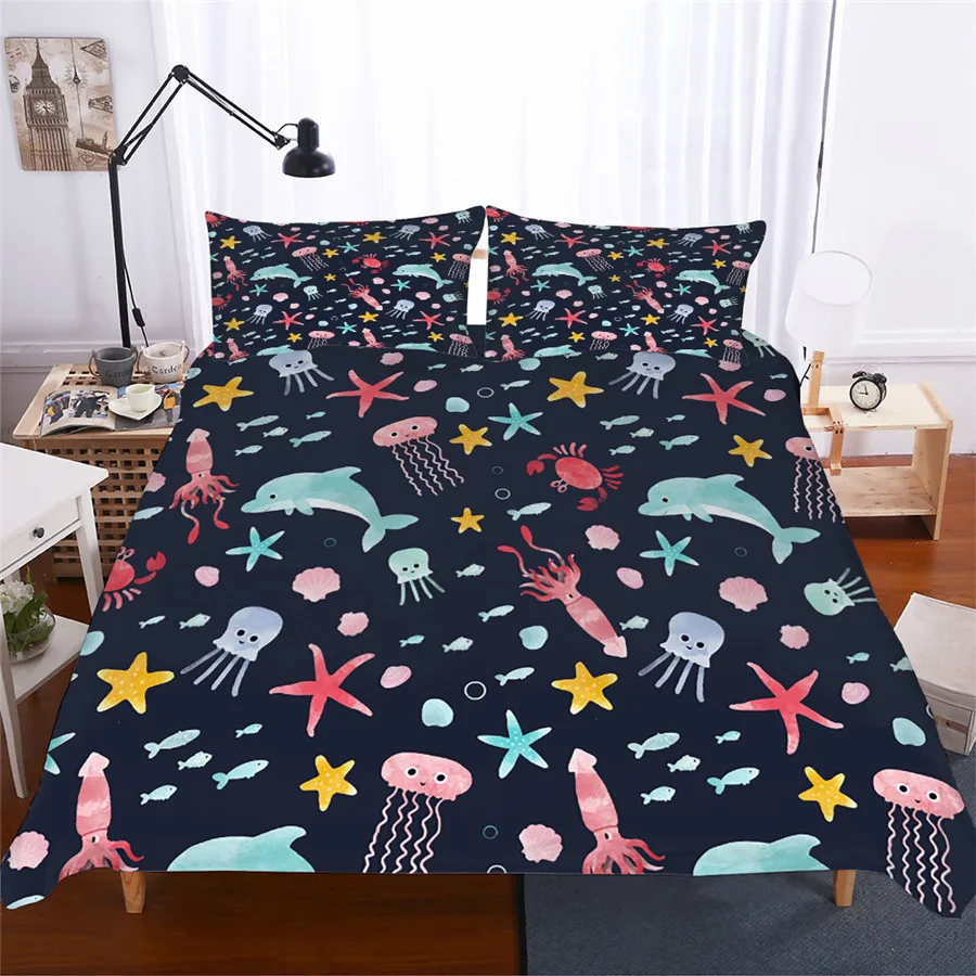 Bedding Set 3D Printed Duvet Cover Bed Set Dolphin Cartoon Home Textiles for Adults Lifelike Bedclothes with Pillowcase #ET02
Bedding Set 3D Printed Duvet Cover Bed Set Dolphin Cartoon Home Textiles for Adults Lifelike Bedclothes with Pillowcase #ET02