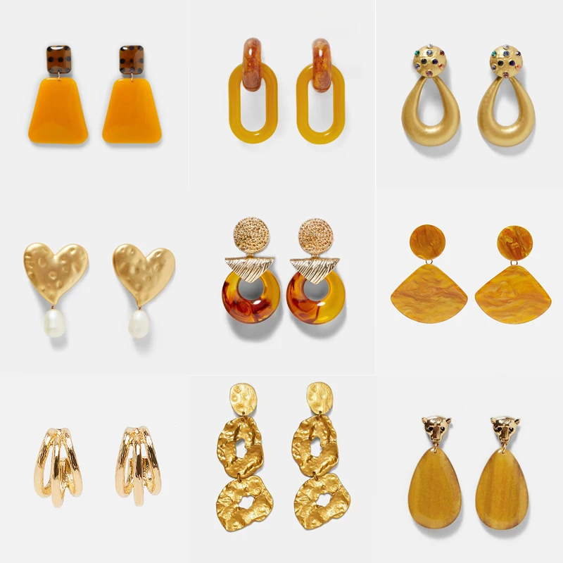 Ztech Za Yellow Color Dangle Earrings For Women Vintage Gold Metal Fashion Bohemian Statement Drop Earring Bijoux Jewelry Gifts
Ztech Za Yellow Color Dangle Earrings For Women Vintage Gold Metal Fashion Bohemian Statement Drop Earring Bijoux Jewelry Gifts