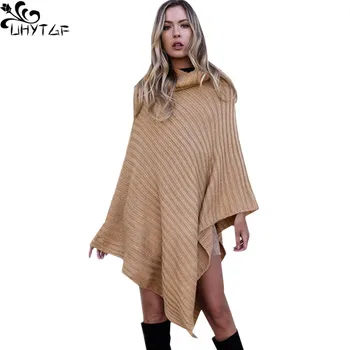 UHYTGF Autumn Winter Women Knitting Sweater 2018 long Sweater Fashion Cloak shawl Pullover Charm Bat shirt Casual Tops Coats 336
UHYTGF Autumn Winter Women Knitting Sweater 2018 long Sweater Fashion Cloak shawl Pullover Charm Bat shirt Casual Tops Coats 336