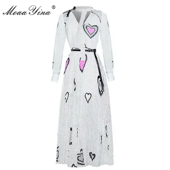 MoaaYina Fashion Designer Runway Dress Summer Women's V collar Long sleeve Wave point Printing Lace-up Casual Elegant Dress
MoaaYina Fashion Designer Runway Dress Summer Women's V collar Long sleeve Wave point Printing Lace-up Casual Elegant Dress