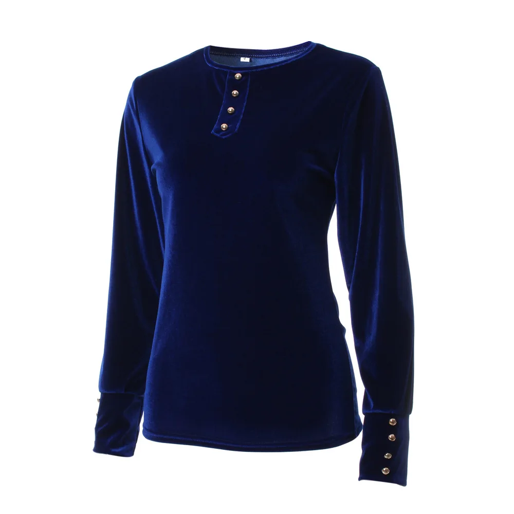2017 Newly Gold Velvet T-shirt Women's Spring Autumn T Shirts Tops Velvet T-shirt Long Sleeve Solid Button Women Tee Shirts 1303
2017 Newly Gold Velvet T-shirt Women's Spring Autumn T Shirts Tops Velvet T-shirt Long Sleeve Solid Button Women Tee Shirts 1303