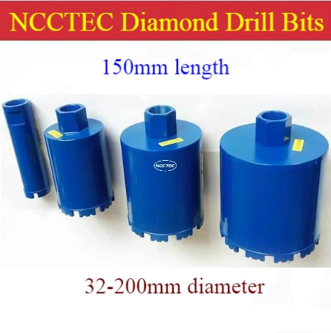 

1''- 8'' * 6'' short crown DRY diamond drill bits Wire box hole opener | 25-200mm * 150/110/130mm Reinforced concrete range Hood