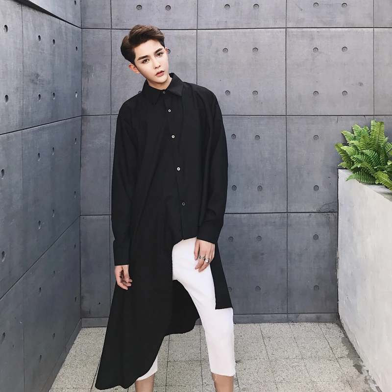 New 2017 Men's clothing Hair Stylist Catwalk Street fashion Asymmetrical design loose shirt oversize Singer costumes
New 2017 Men's clothing Hair Stylist Catwalk Street fashion Asymmetrical design loose shirt oversize Singer costumes