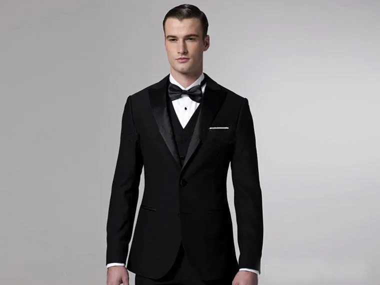 Black Groom Tuxedos Men Wedding Suits Blazers Bridegroom suits Prom Clothing Two Buttons Custom (Jacket+Pants+Vest) Formal Suits
Black Groom Tuxedos Men Wedding Suits Blazers Bridegroom suits Prom Clothing Two Buttons Custom (Jacket+Pants+Vest) Formal Suits