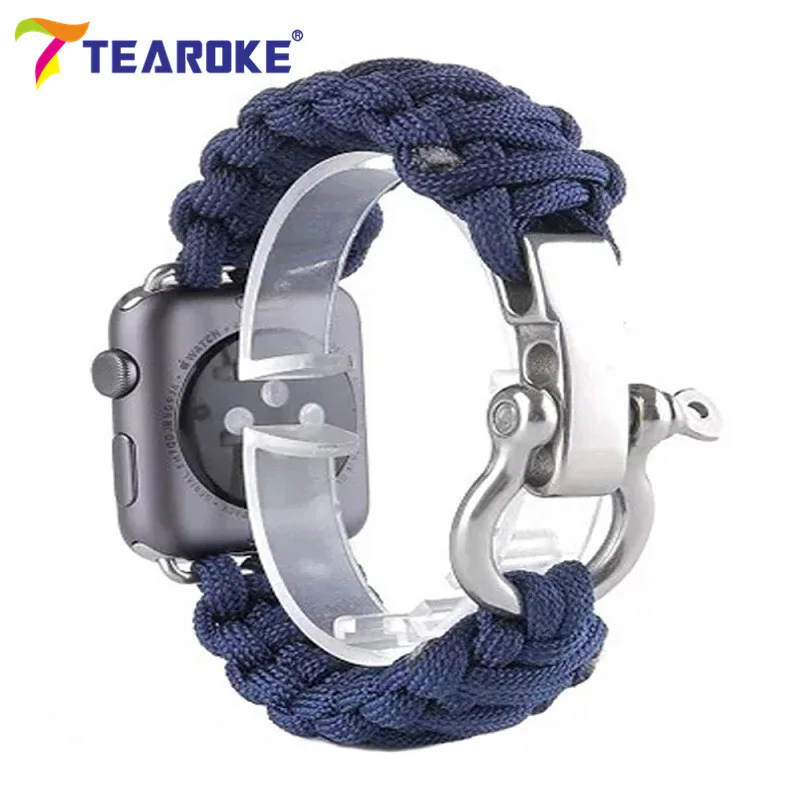 Outdoors-Sports-Men-s-Watch-Band-Wrist-Strap-for-Apple-Watch-iwatch-38-42mm-Survival-Rope (2)
