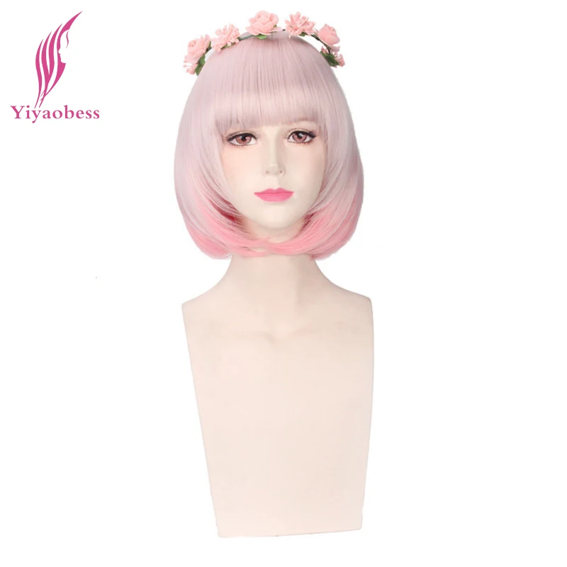 Yiyaobess 12inch Straight Short Pink Ombre Wig Cosplay Costume Natural Hair Heat Resistant Synthetic Bob Wigs For Women
Yiyaobess 12inch Straight Short Pink Ombre Wig Cosplay Costume Natural Hair Heat Resistant Synthetic Bob Wigs For Women