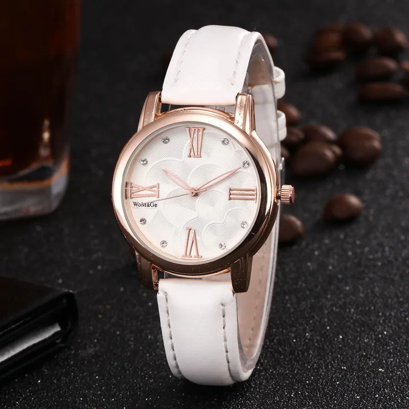 

2018 Fashion Brand Womage Watch Quartz Casual Pu Leather Relojes Hot Luxury Analog Watches Women Ladies Female Unisex Wristwatch