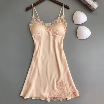Women Nightgowns Sexy Nightwear Lace Patchwork Camisola Lingerie Nighty Wedding Silk Dress Sleep Wear Nightdress Clothes
Women Nightgowns Sexy Nightwear Lace Patchwork Camisola Lingerie Nighty Wedding Silk Dress Sleep Wear Nightdress Clothes
