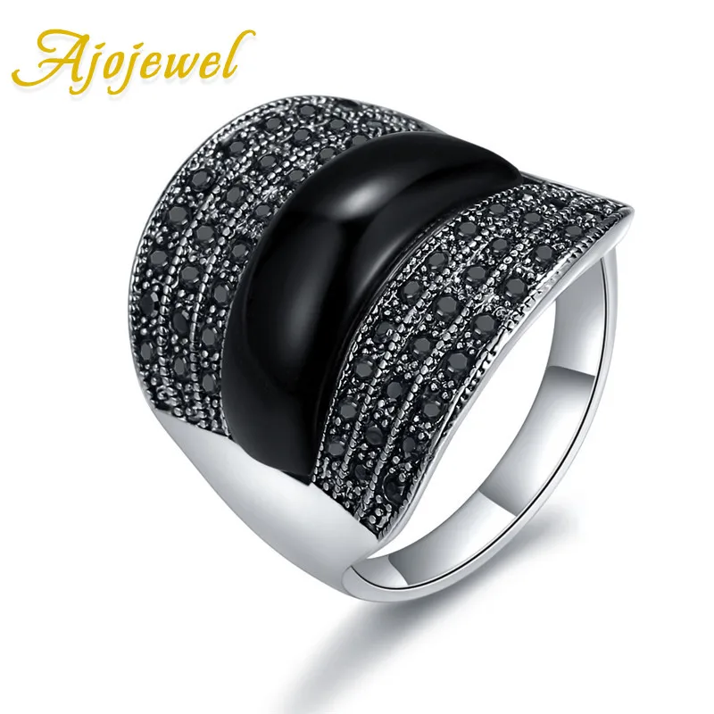 Ajojewel New Fashion Geometric Black Stone Rings Women Men Wide Band Finger Jewelry Bijoux Femme
Ajojewel New Fashion Geometric Black Stone Rings Women Men Wide Band Finger Jewelry Bijoux Femme