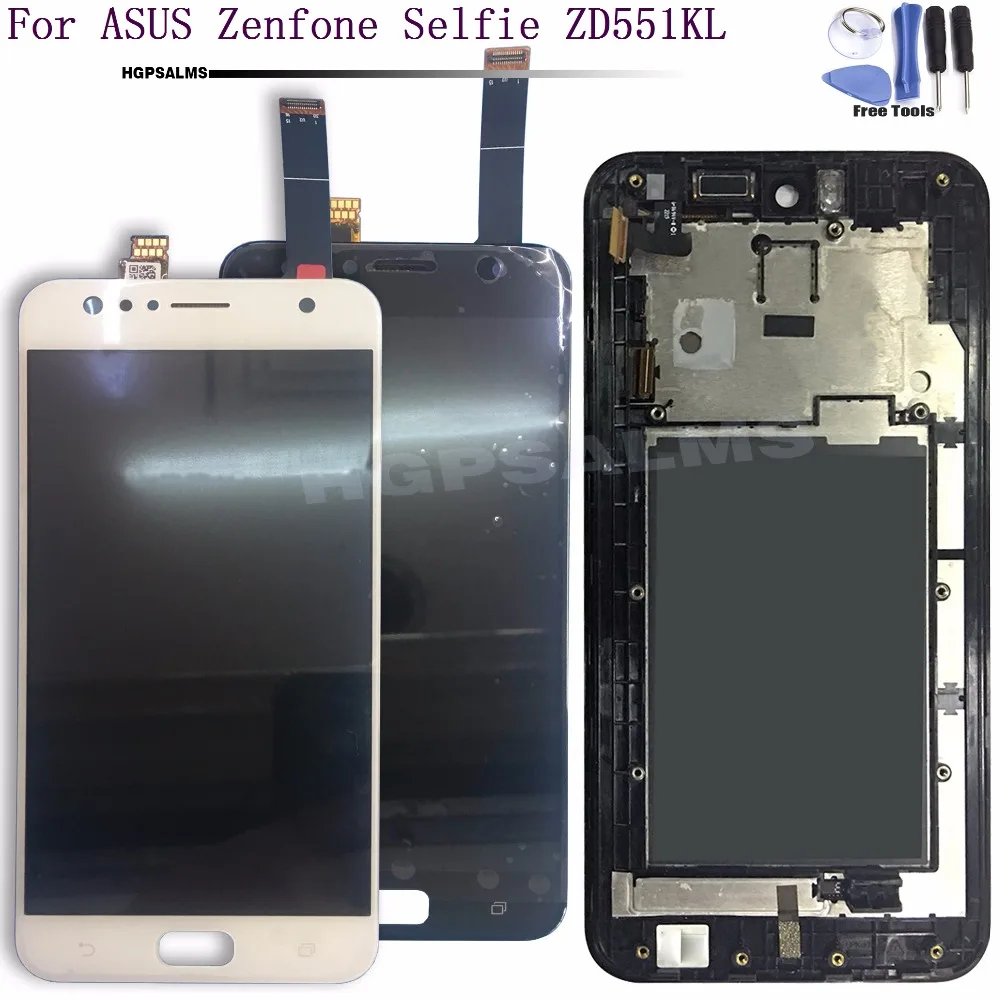 Для ASUS Zenfone Selfie ZD551KL сборка сенсорного экрана ЖК дисплея и цифрового