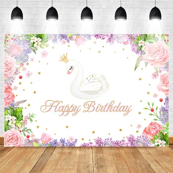 Mehofoto White Swan Happy Birthday Backdrop for Photography Purple Lavender Pink Flowers Birthday Banner Background Golden Stars
Mehofoto White Swan Happy Birthday Backdrop for Photography Purple Lavender Pink Flowers Birthday Banner Background Golden Stars