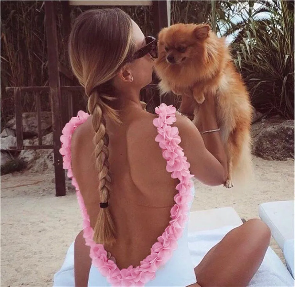Sexy Women Bodysuits Three-dimensional Fower Design Sling Sleeveless Slim Bodysuits Fashion Female Summer Beach Bath Clothes
Sexy Women Bodysuits Three-dimensional Fower Design Sling Sleeveless Slim Bodysuits Fashion Female Summer Beach Bath Clothes