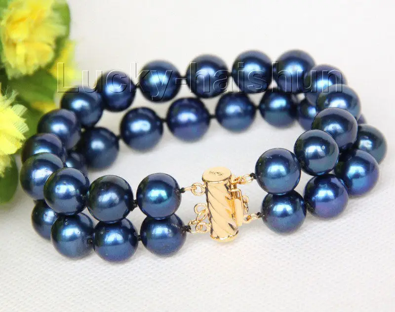 8" 12mm 2row round navy blue blue pearls bracelet 14KGP/20 clasp j10018^^^@^Noble style Natural Fine jewe 6.2
8" 12mm 2row round navy blue blue pearls bracelet 14KGP/20 clasp j10018^^^@^Noble style Natural Fine jewe 6.2