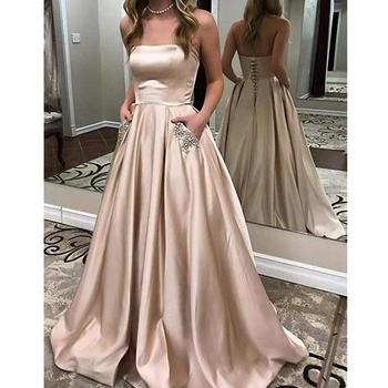 Customize Plus Size 2019 Long Evening Dresses With Pockets Formal Sweep Train Lace Up Floor Length Party Prom Gowns
Customize Plus Size 2019 Long Evening Dresses With Pockets Formal Sweep Train Lace Up Floor Length Party Prom Gowns