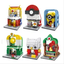 Various Mini Street View Series Building Block Children's Put-in Toys and Gifts City