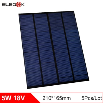 ELEGEEK 5pcs 5W 18V Polycrystalline Solar Cell Panel PET Mini Solar Panel Charging for 12V Battery DIY Solar System
ELEGEEK 5pcs 5W 18V Polycrystalline Solar Cell Panel PET Mini Solar Panel Charging for 12V Battery DIY Solar System