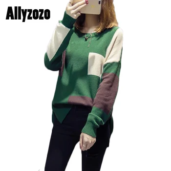Women Fashion Long Sleeve Patchwork Pullover Sweater Autumn Winter Ladies Split Knitted Sweaters Female Knitwear Outfit Tops
Women Fashion Long Sleeve Patchwork Pullover Sweater Autumn Winter Ladies Split Knitted Sweaters Female Knitwear Outfit Tops