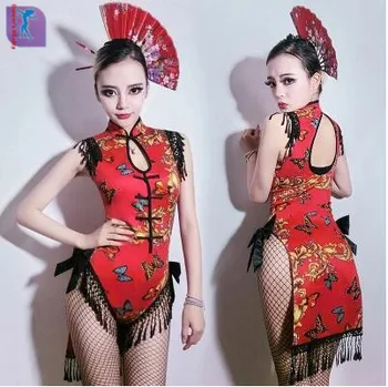 Stage Costumes Singers Bodysuit Clothing Female Sexy Nightclub Dj Clothing Cheongsam Tassel Conjoined Ds Performance Clothing
Stage Costumes Singers Bodysuit Clothing Female Sexy Nightclub Dj Clothing Cheongsam Tassel Conjoined Ds Performance Clothing