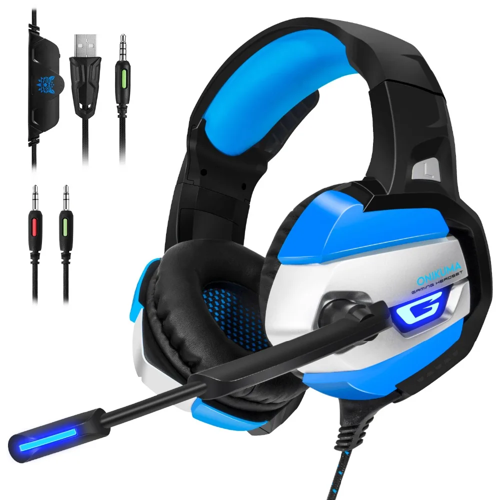 ONIKUMA Gaming Headphone Deep Bass Stereo Game Headset with Noise-canceling Microphone LED light Earphone for Laptop PC PS4 Xbox
ONIKUMA Gaming Headphone Deep Bass Stereo Game Headset with Noise-canceling Microphone LED light Earphone for Laptop PC PS4 Xbox