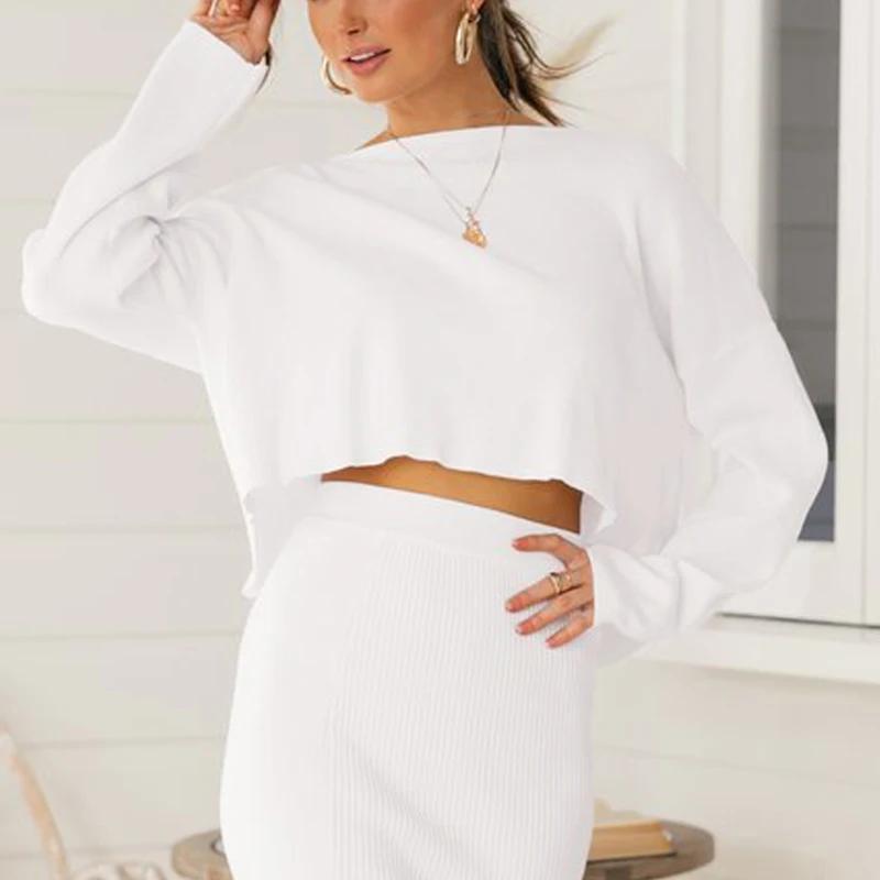 LOSSKY Autumn Black White T Shirt Sexy Casual Loose Long Batwing Sleeve O Neck Women's Crop T-shirt Top Fall Clothing Tee Tshirt
LOSSKY Autumn Black White T Shirt Sexy Casual Loose Long Batwing Sleeve O Neck Women's Crop T-shirt Top Fall Clothing Tee Tshirt