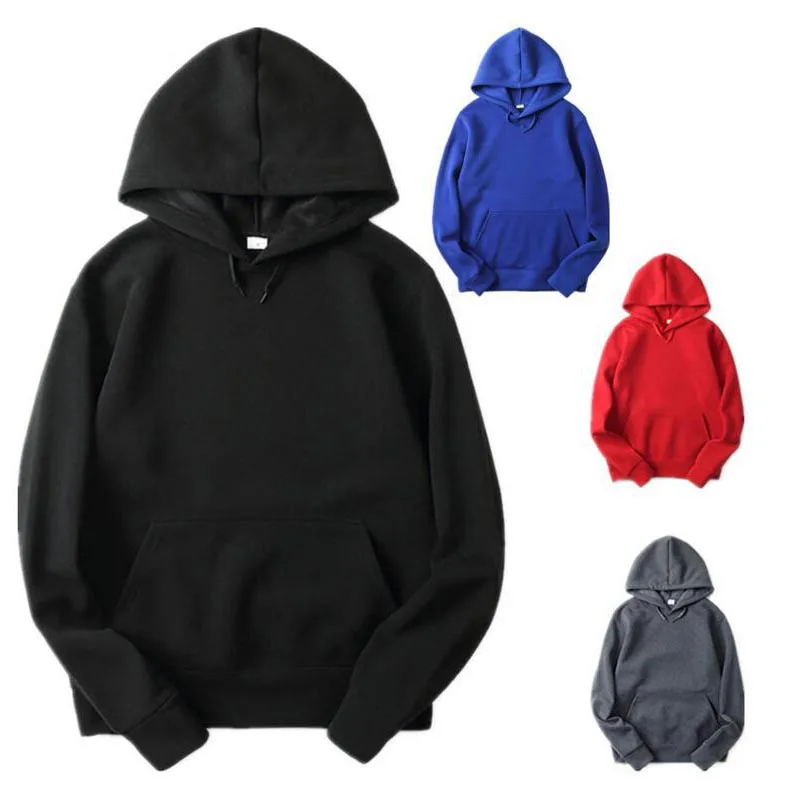 

USA SIZE Fashion Color Hooides Men's Thick Clothes Winter Sweatshirts Men Hip Hop Streetwear Solid Fleece Hoody Man Clothing