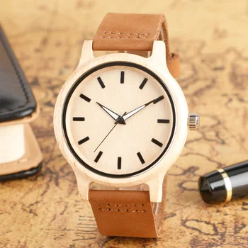 New Arrival Nature Bamboo Minimalist Dial Brown Genuine Leather Band Strap Quartz Wrist Watch Novel Casual Men Women Watches
New Arrival Nature Bamboo Minimalist Dial Brown Genuine Leather Band Strap Quartz Wrist Watch Novel Casual Men Women Watches