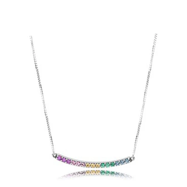 Krisite 100% 925 Sterling Silver New Rainbow Necklace Colorful Colorful Charm Zircon Rainbow Clavicle Chain
Krisite 100% 925 Sterling Silver New Rainbow Necklace Colorful Colorful Charm Zircon Rainbow Clavicle Chain